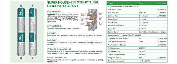 SUPER HOUSE-995 STRUCTURAL SILICONE SEALANT