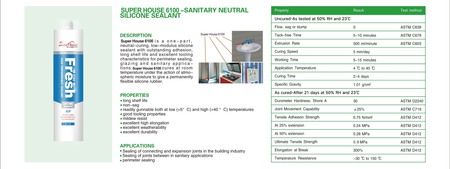 SUPER HOUSE 6100-SANITARY NEUTRAL SILICONE SEALANT