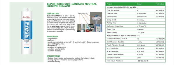 SUPER HOUSE 6100-SANITARY NEUTRAL SILICONE SEALANT